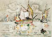 Paul Signac Fishing Boats oil painting artist